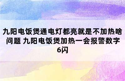 九阳电饭煲通电灯都亮就是不加热啥问题 九阳电饭煲加热一会报警数字6闪